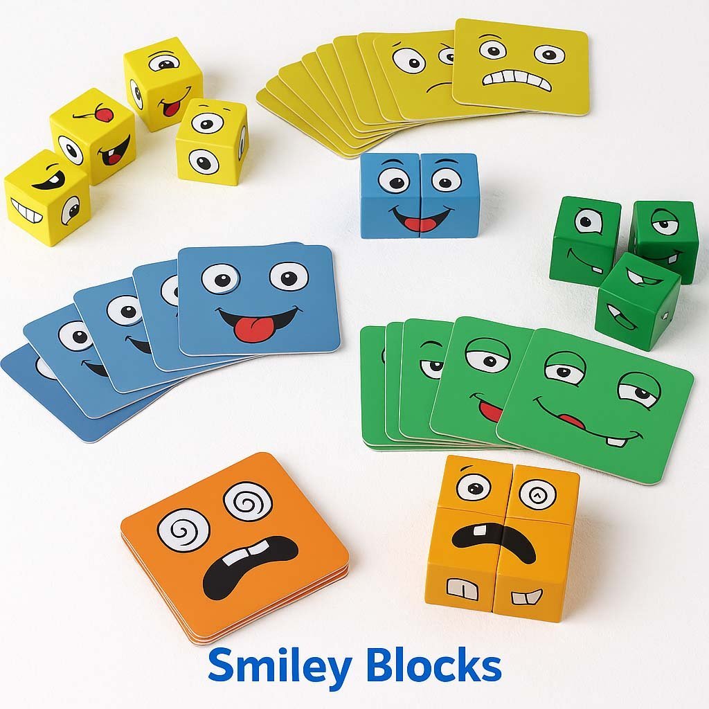 1-17.jpg Wooden Face Cube Change Puzzle – Emoji Expressions Matching Game for Kids - Image 2