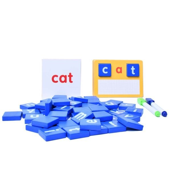 Phonics Word Flashcards with Picture Illustrations & Letter Tiles - Image 1