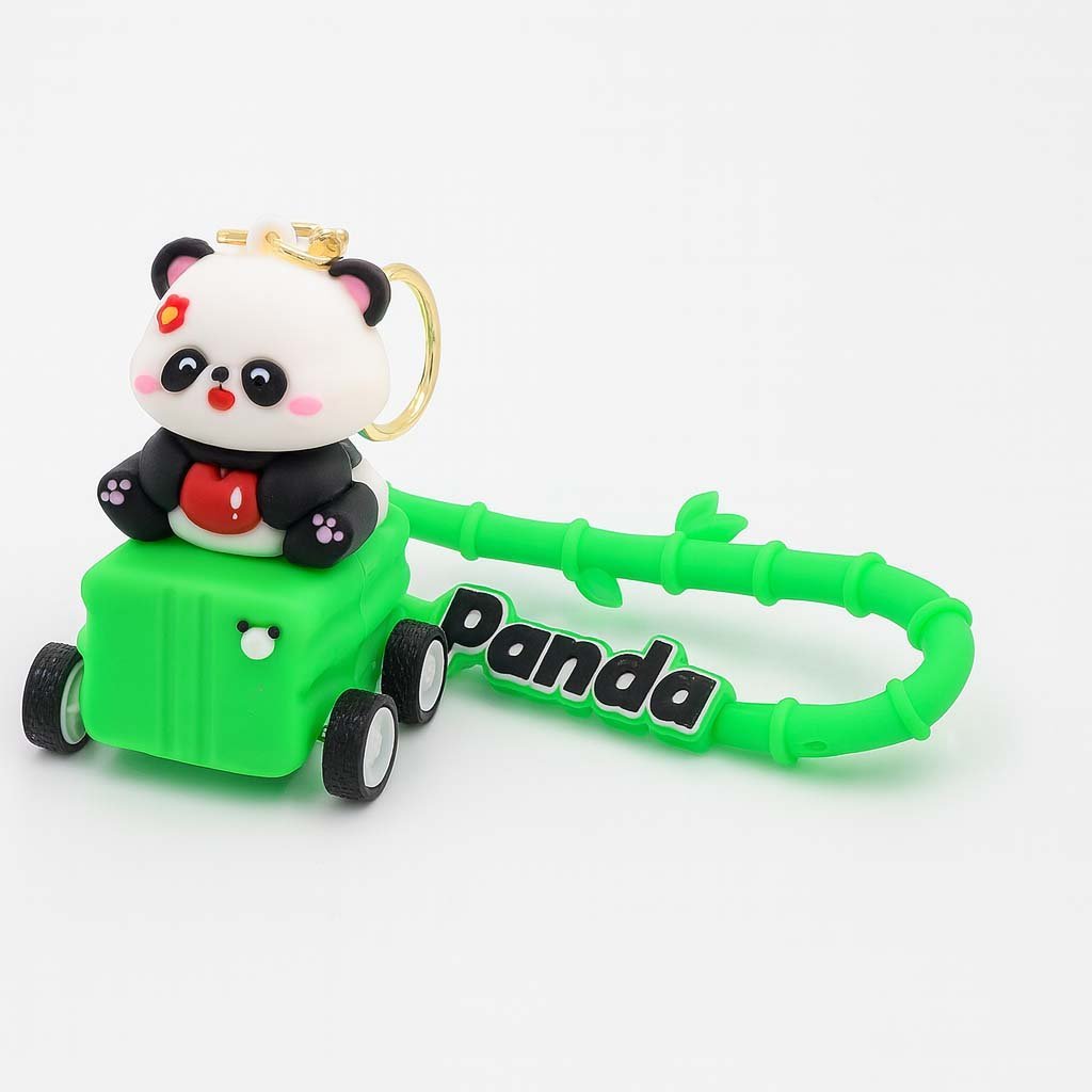1-69.jpg Cute Panda Key Chain – Green Edition - Image 1