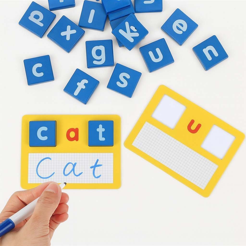 2-45.jpg Phonics Word Flashcards with Picture Illustrations & Letter Tiles - Image 2