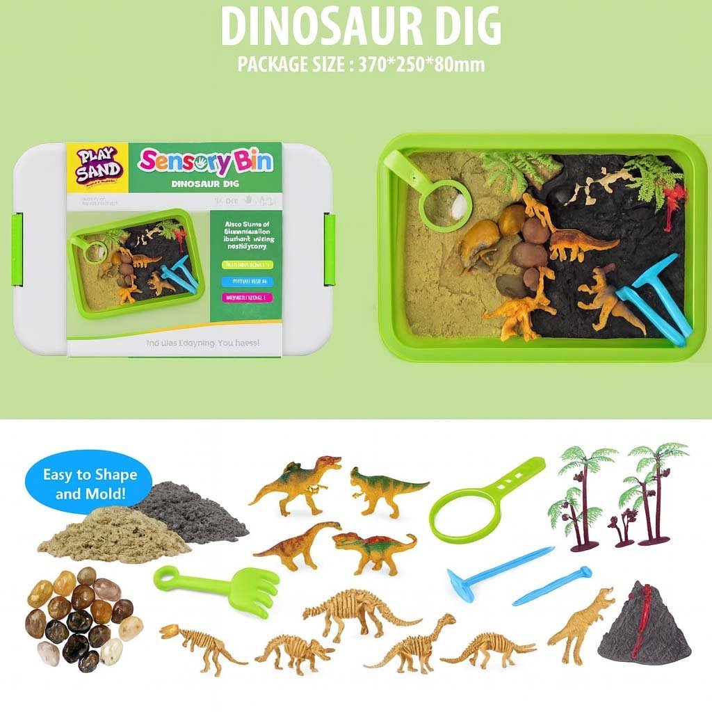 2-61.jpg Dinosaur Dig Sensory Bin Play Set – An Imaginative Play Kit for Kids - Image 2