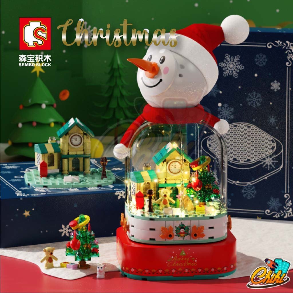 2-77.jpg Snowman House Rotating Music Box With Night Light - Image 2
