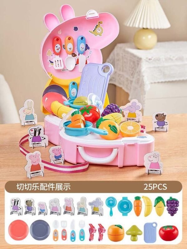 Peppa Pig Kitchen Backpack – Cutting Food Playset for Kids - Image 3