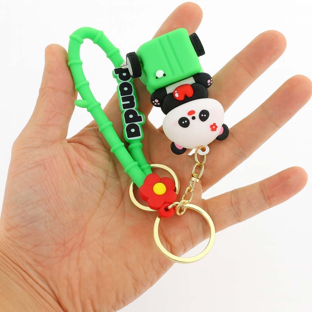 3-66.jpg Cute Panda Key Chain – Green Edition - Image 3