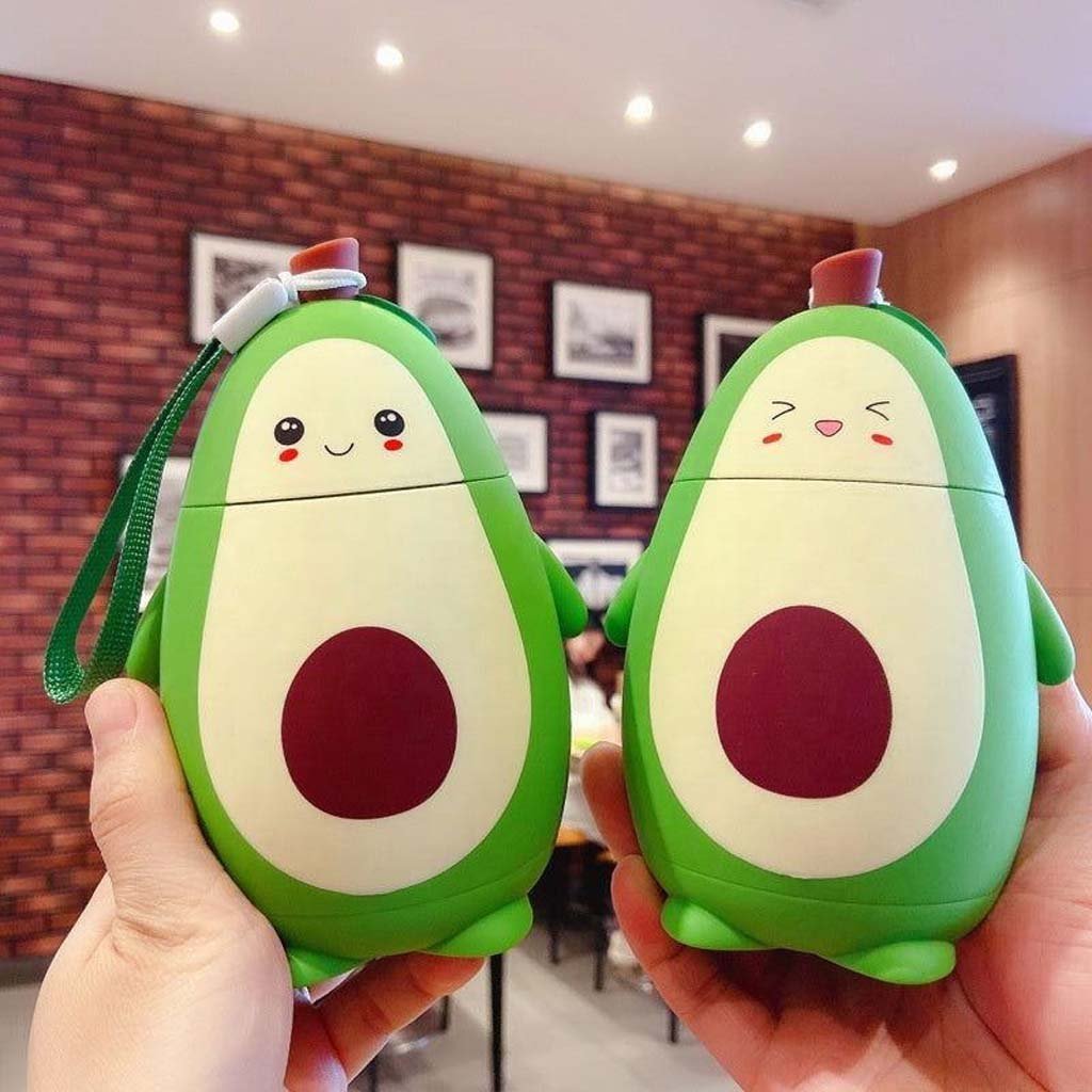 4-53.jpg Cute Avocado Double Layer Portable Water Cup with Strap (280ml) - Image 4