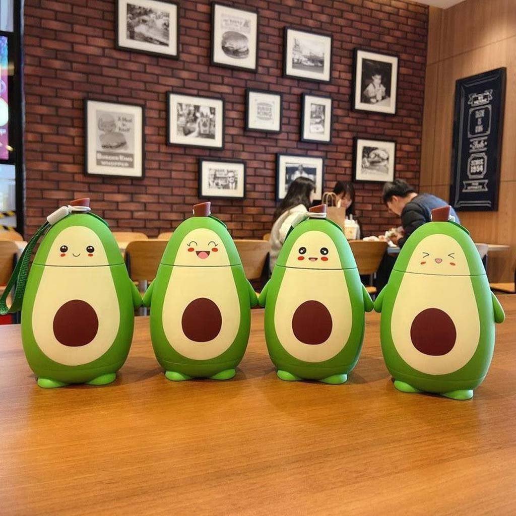5-46.jpg Cute Avocado Double Layer Portable Water Cup with Strap (280ml) - Image 5