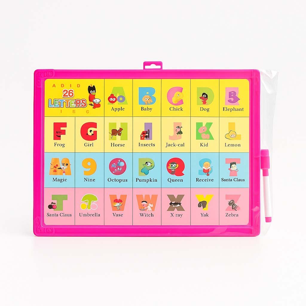 7-1.jpg 2-in-1 Alphabet Learning Board & Whiteboard for Kids - RED/BLUE/PINK - Image 7